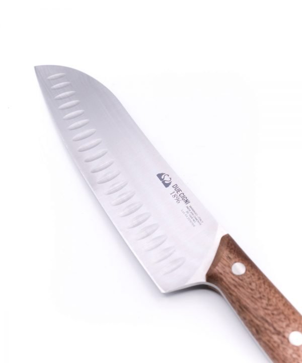Due Cigni Santoku Alveolato 18cm Noce-coltellipersonalizzati.com