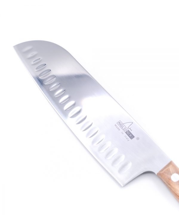 Maglio Nero Iside Santoku Alveolato Ulivo 19 cm