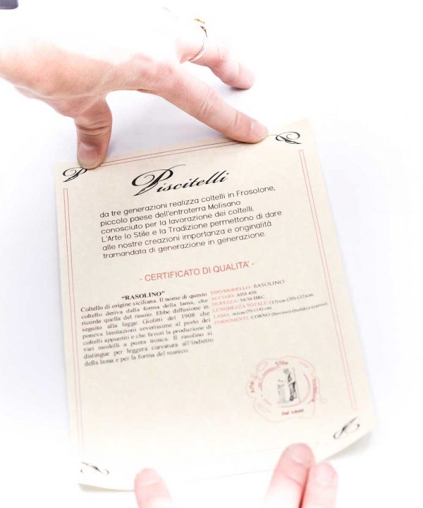 Piscitelli Rasolino Lama Martellata 20cm-coltellipersonalizzati.com