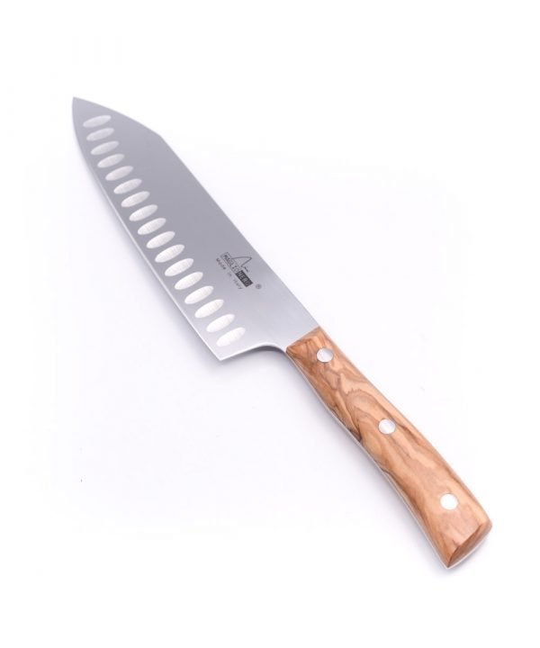 Maglio Nero Iside Rocking Santoku Alveolato 17cm Ulivo-coltellipersonalizzati.com