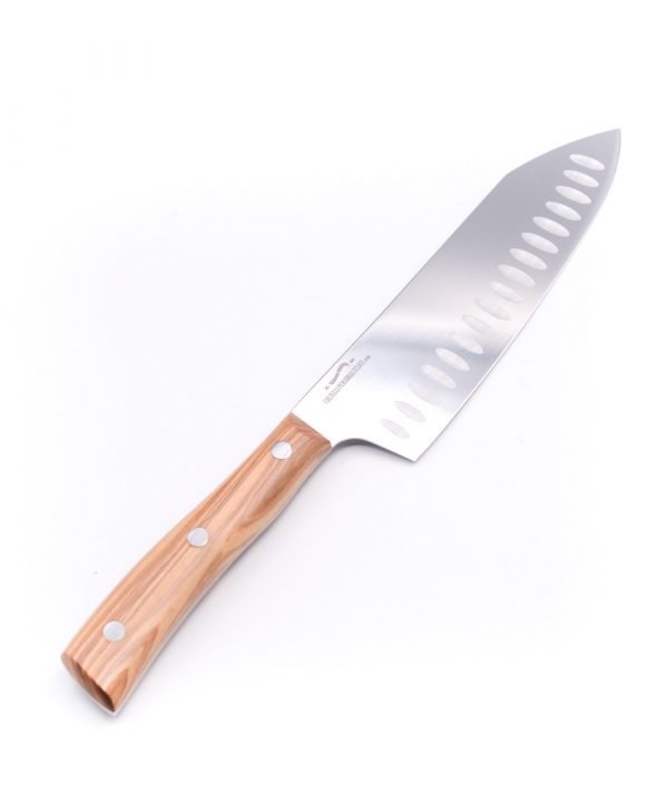 Maglio Nero Iside Rocking Santoku Alveolato 17cm Ulivo-coltellipersonalizzati.com