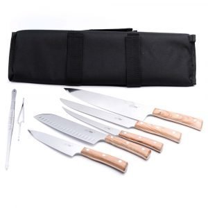 Maglio Nero Set Iside 7 Pezzi Ulivo-coltellipersonalizzati.com