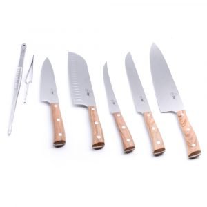 Maglio Nero Set Iside 7 Pezzi Ulivo-coltellipersonalizzati.com