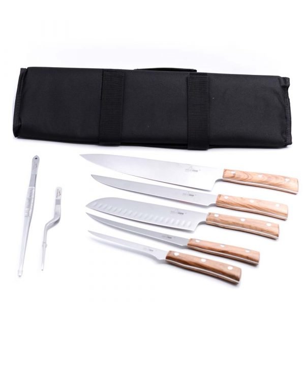 Maglio Nero Set Iside 8 Pezzi Ulivo-coltellipersonalizzati.com
