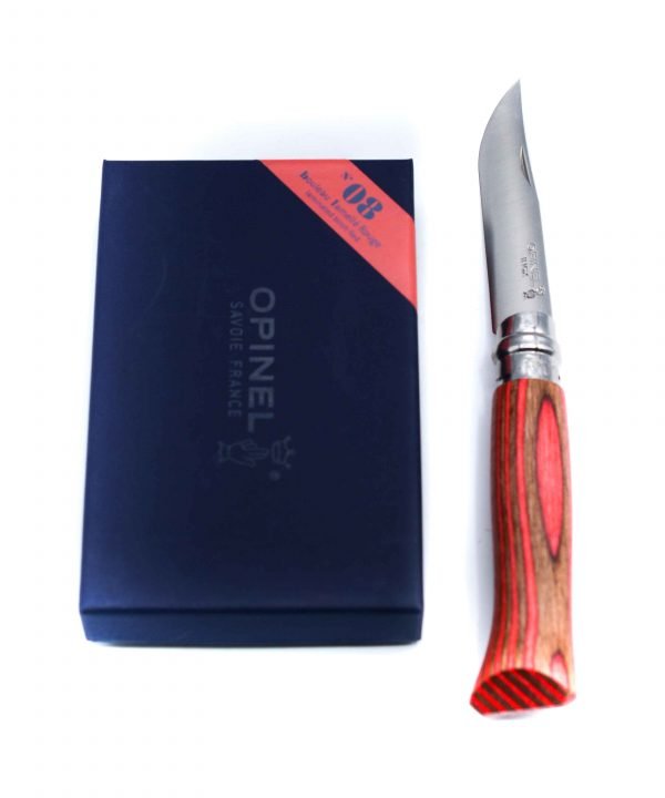 Opinel N°8 Laminato Betulla Rosso-coltellipersonalizzati.com