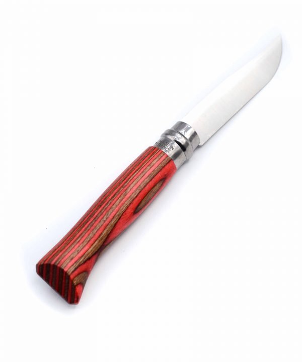 Opinel N°8 Laminato Betulla Rosso-coltellipersonalizzati.com