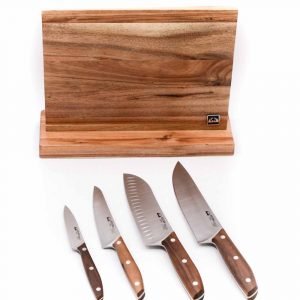 Due Cigni Ceppo Magnetico + Set 4pz Noce-coltellipersonalizzati.com