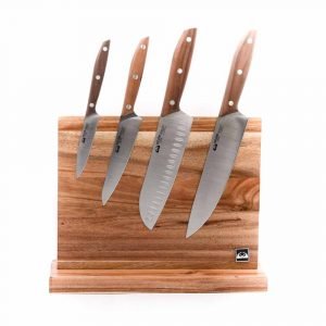Due Cigni Ceppo Magnetico + Set 4pz Noce-coltellipersonalizzati.com