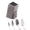 Due Cigni Ceppo ad Inserimento Grigio + Set 4pz Bianco-coltellipersonalizzati.com