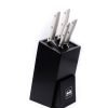 Due Cigni Ceppo ad Inserimento Nero + Set 4pz Bianco-coltellipersonalizzati.com