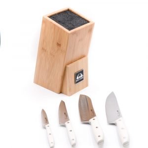 Due Cigni Ceppo ad Inserimento + Set 4pz Bianco-coltellipersonalizzati.com