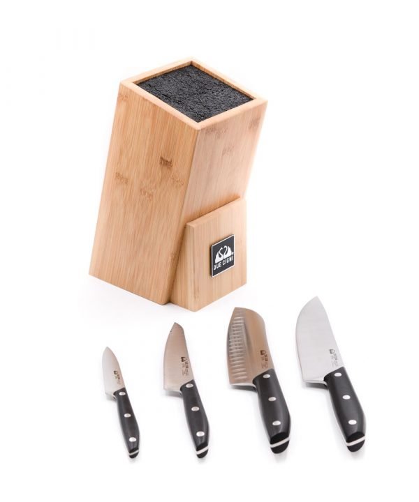 Due Cigni Ceppo ad Inserimento + Set 4pz Nero-coltellipersonalizzati.com