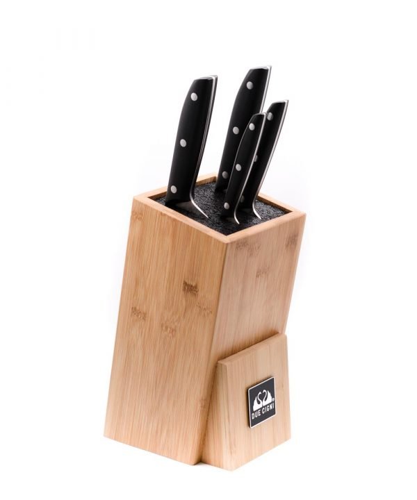 Due Cigni Ceppo ad Inserimento + Set 4pz Nero-coltellipersonalizzati.com