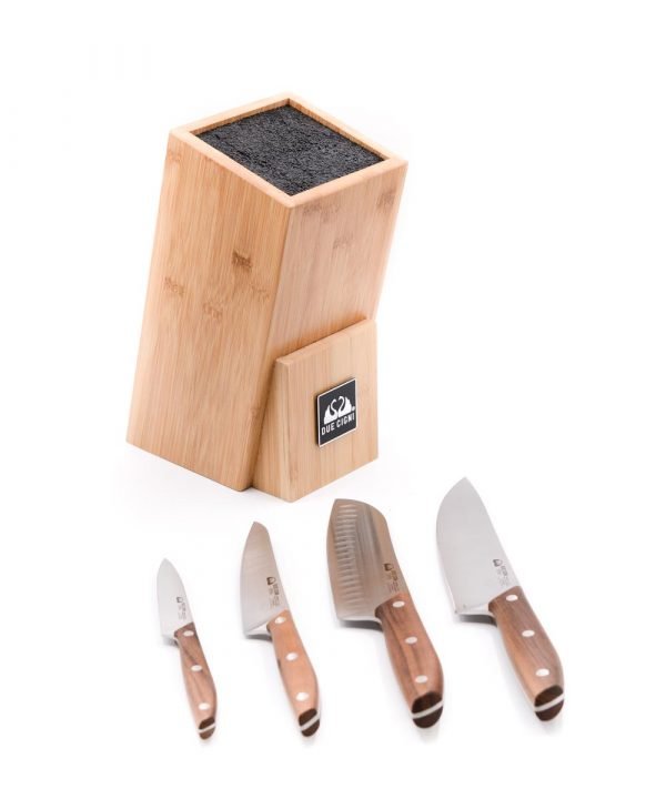 Due Cigni Ceppo ad Inserimento + Set 4pz Noce-coltellipersonalizzati.com