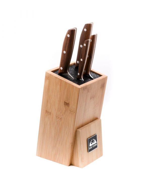 Due Cigni Ceppo ad Inserimento + Set 4pz Noce-coltellipersonalizzati.com