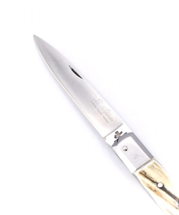M.F. Sfilato Corno Antico Guancetta INOX 28cm -coltellipersonalizzati.com