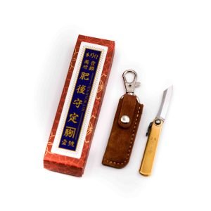 Higonokami Ottone 9cm Fodero Marrone - coltellipersonalizzati.com