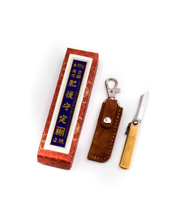 Higonokami Ottone 9cm Fodero Marrone - coltellipersonalizzati.com