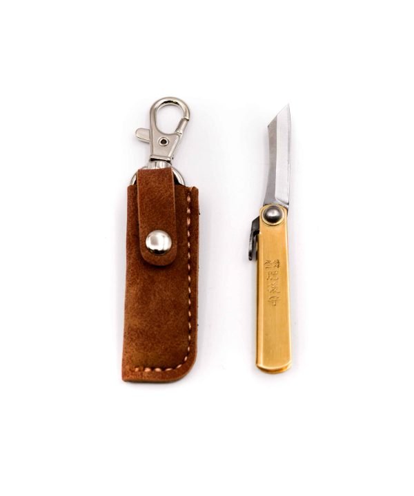 Higonokami Ottone 9cm Fodero Marrone - coltellipersonalizzati.com