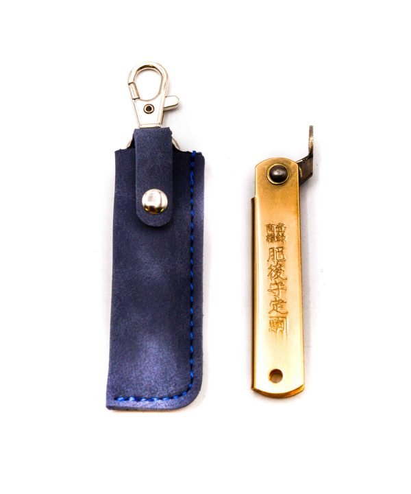 Higonokami Ottone 13cm Fodero Blu- coltellipersonalizzati.com