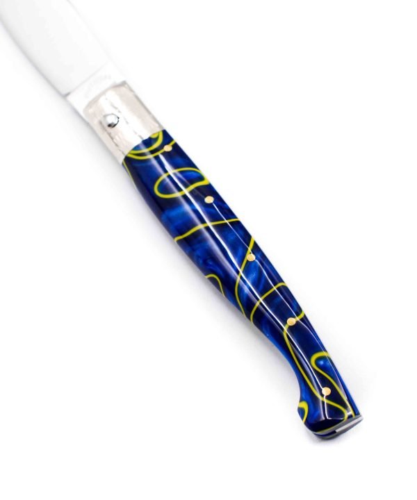 Monni Pattada Resina Blu-Gialla 21cm-coltellipersonalizzati.com
