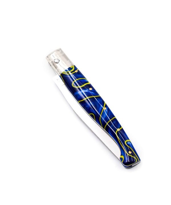 Monni Pattada Resina Blu-Gialla 21cm-coltellipersonalizzati.com
