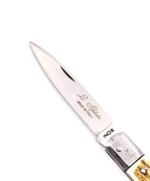 M.F. Sfilato Corno Antico Testina INOX 19cm - coltellipersonalizzati.com